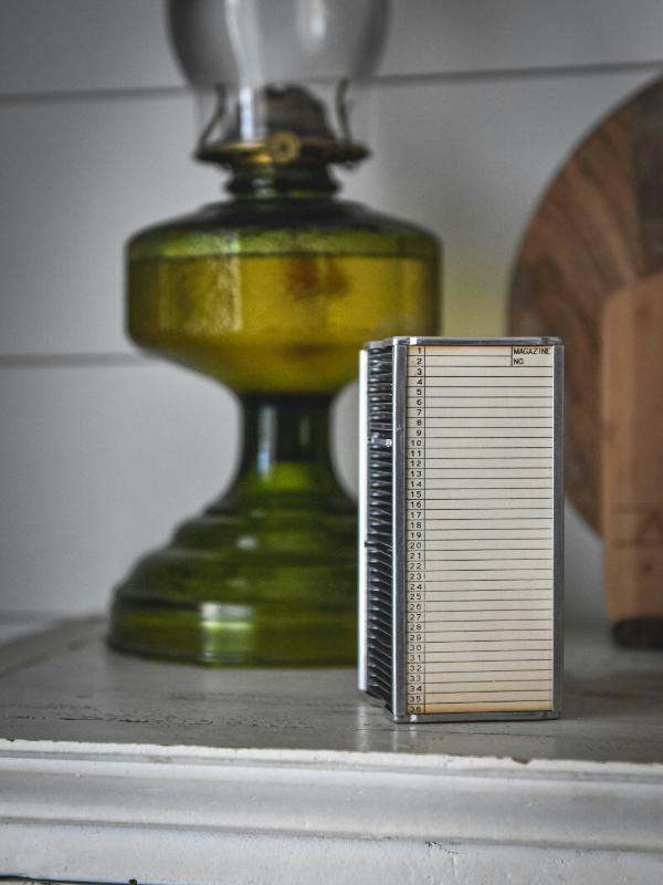 vintage date book with green lamp antique desk décor