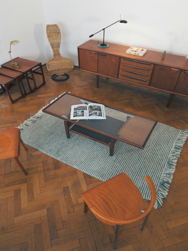 mid-century-modern-orange-chair-record-player